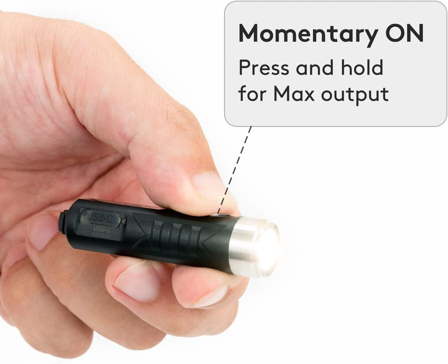 "Rovyvon Aurora A1 LED Keychain Flashlight - 650 lumens, compact, USB-C rechargeable, with lock mode for outdoor emergencies."
