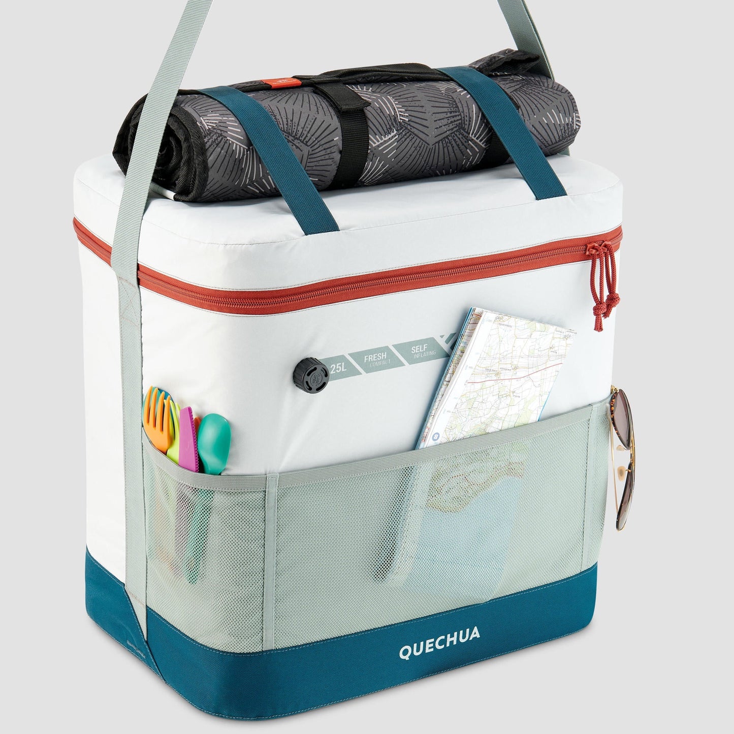 Quechua Camping Soft Cooler, 25 L, White