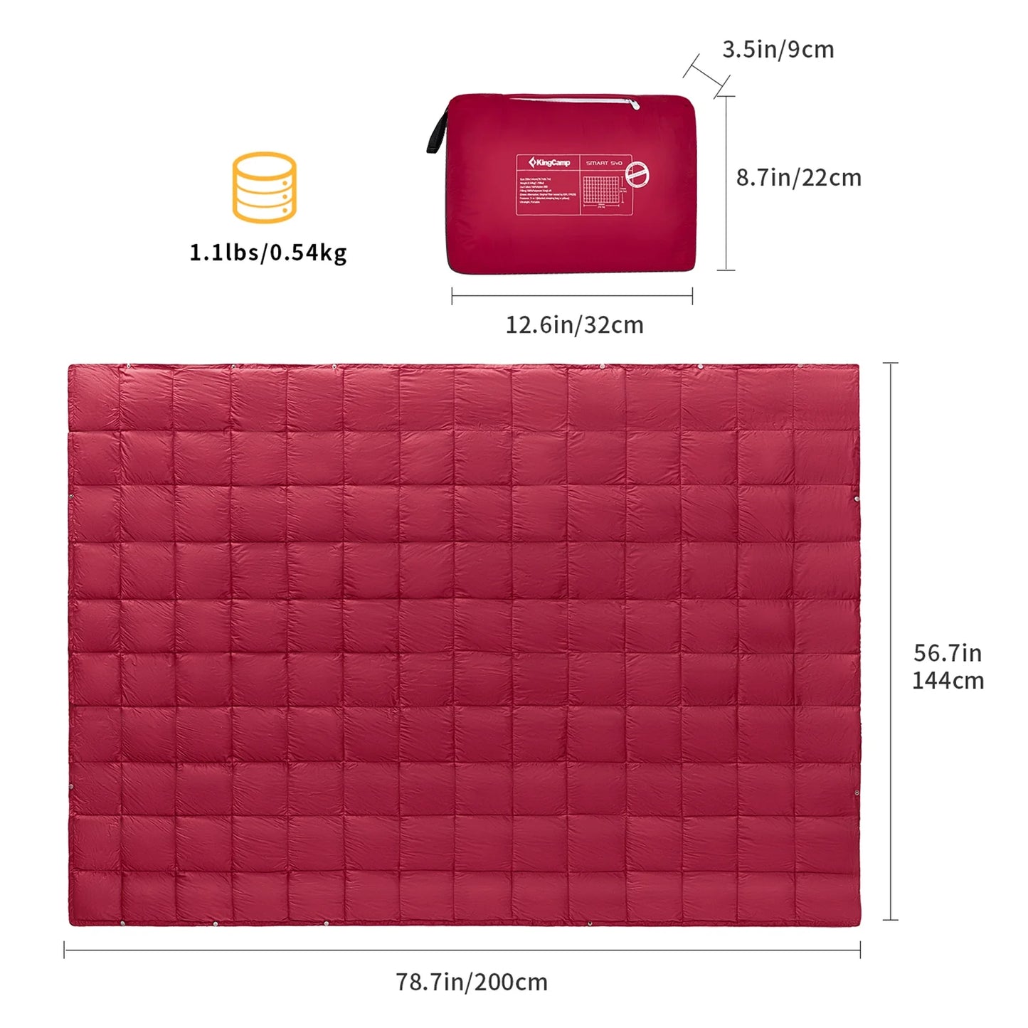 Ultimate Large Waterproof Camping Blanket - Lightweight & Wearable for Adults - 78.7" x 56.7" in Vibrant Red