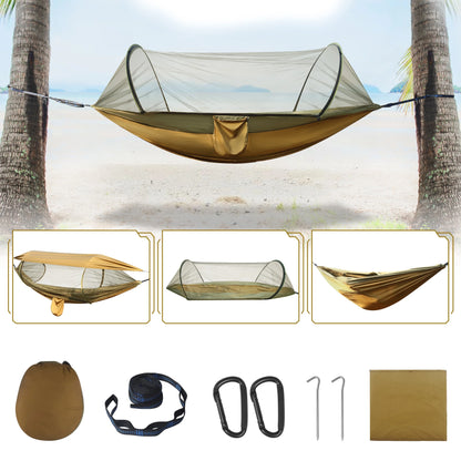 3-in-1 Portable Camping Hammock Tent - 550Lbs Capacity, Compact Design (15.7 x 9 inches) - Black