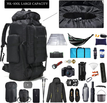 Ultimate 70L/100L Hiking Backpack for Men - Military-Grade Molle Rucksack, Ideal for 3-Day Camping & Climbing Adventures