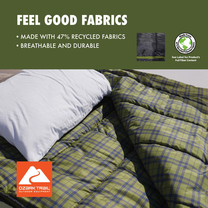 Stay Cozy with the  30F Oversized Cool Weather Sleeping Bag - 2 Pack Gray!