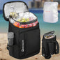WARMOUNTS Backpack Cooler Insulated 36 Cans W/ Insulating Cover, Upgraded Leakproof Soft Cooler Backpack 2 Compartment for Camping Hiking Picnic Beach