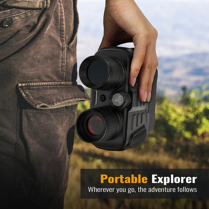 4K Night Vision Goggles - 5X Zoom, Waterproof Binoculars with 32GB Card & Rechargeable Battery for Hunting Adventures