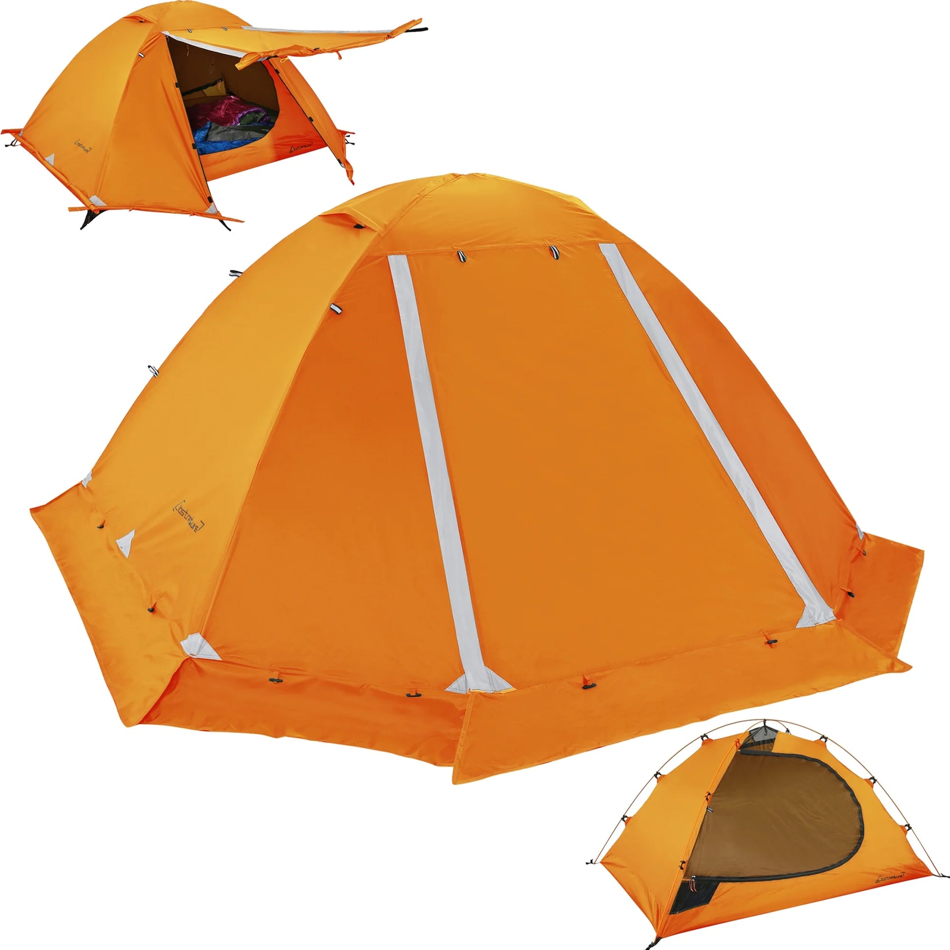 "Lightweight 2-Person Backpacking Tent - waterproof and portable with convenient carry bag."

