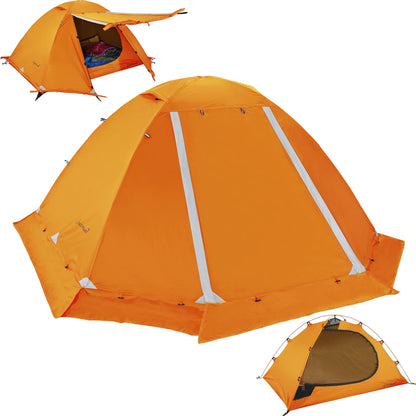 "Lightweight 2-Person Backpacking Tent - waterproof and portable with convenient carry bag."

