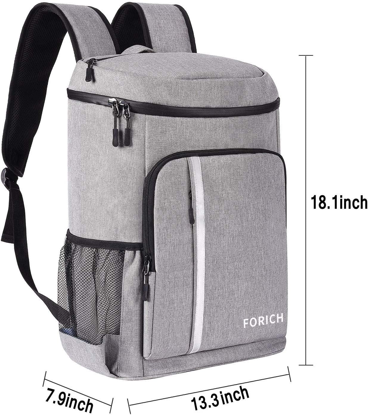 FORICH Lightweight Waterproof Backpack Cooler - Insulated, Leakproof Soft Cooler for Work, Beach, Picnics, Camping & Hiking - Holds 30 Cans
