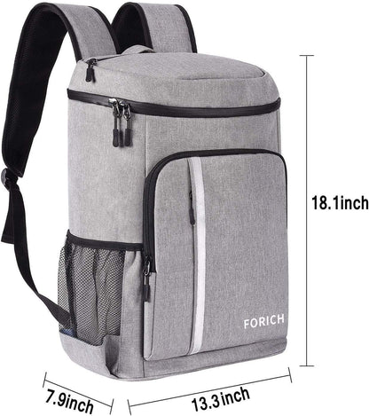 FORICH Lightweight Waterproof Backpack Cooler - Insulated, Leakproof Soft Cooler for Work, Beach, Picnics, Camping & Hiking - Holds 30 Cans