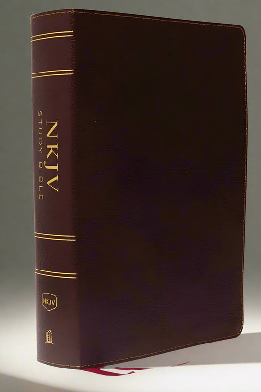 NKJV Study Bible in Burgundy Bonded Leather - Full-Color Edition with Comfort Print: Your Ultimate Resource for Deepening Your Understanding of God's Word