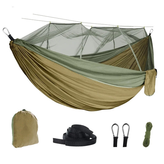 Ultimate Lightweight Camping Hammock - Double & Single Size with Tree Straps for Hiking, Beach, and Travel Adventures!