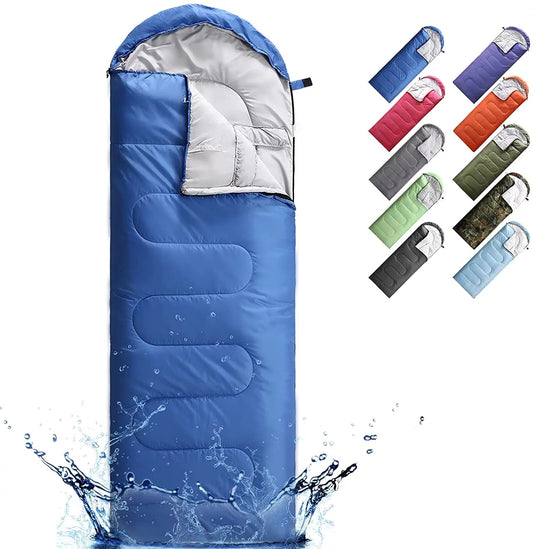Lightweight Waterproof Sleeping Bags for All Ages - Ideal for 3-4 Season Camping, Hiking, and Backpacking (Dark Blue)