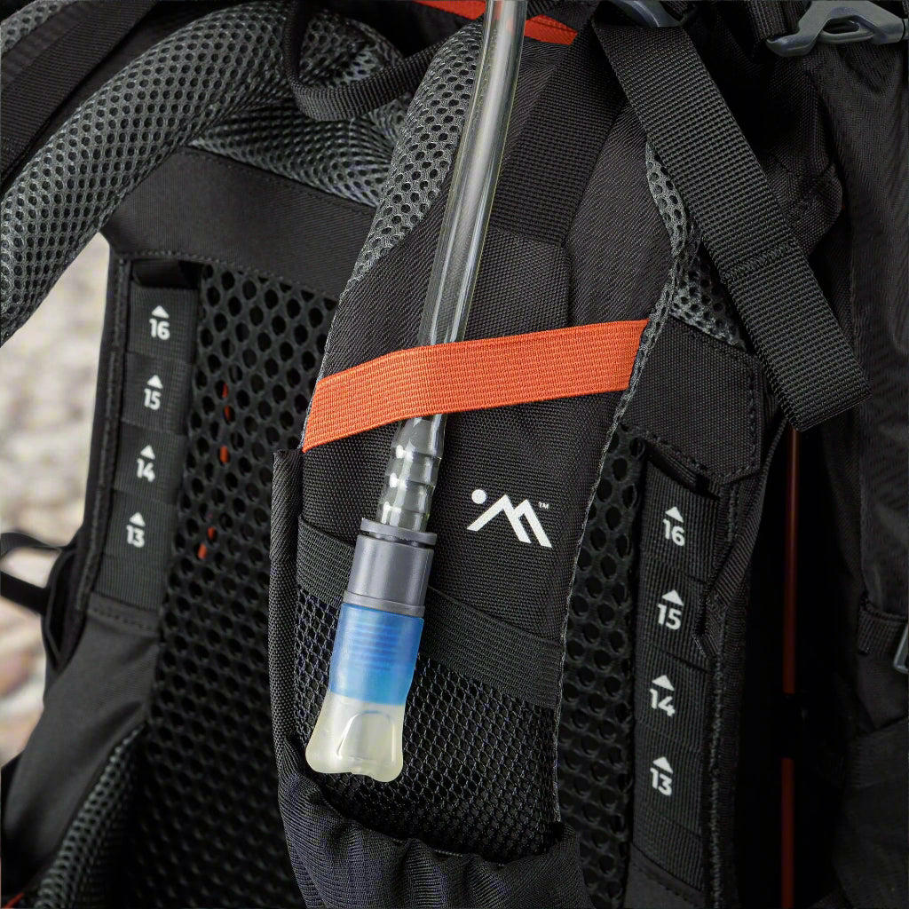 AMPEX Cahill 25L Lightweight Hiking Backpack in black, featuring a compact 25L capacity, hydration bladder compatibility, and adjustable straps for comfort. Includes a ventilated mesh back panel, perfect for hiking, nature walks, and outdoor adventures.