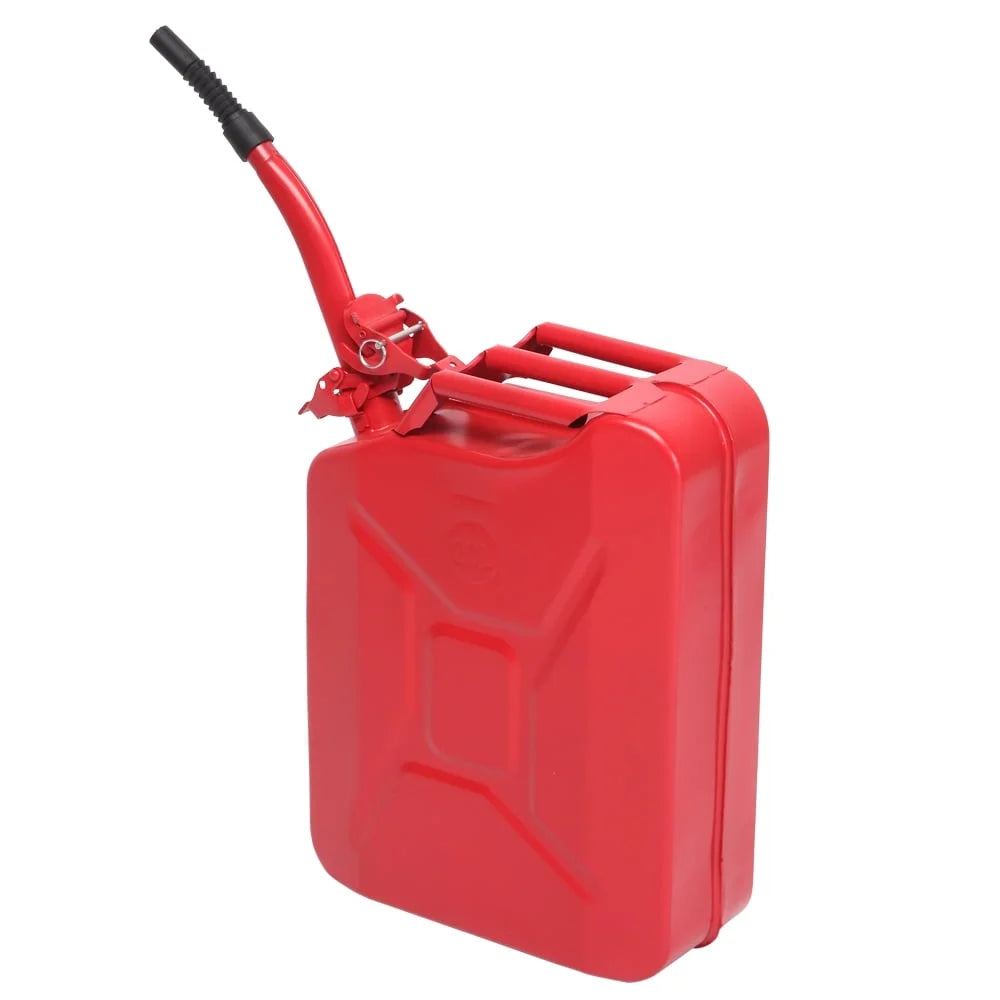 Portable Jerry Can 20L 5Gal Capacity, Emergency Backup Fuel Container, Red, US Standard