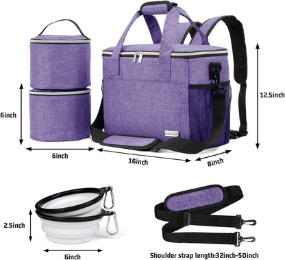 Ultimate Pet Travel Backpack - 5-Piece Set with Food Containers, Foldable Bowls & Shoulder Strap for On-the-Go Adventures!