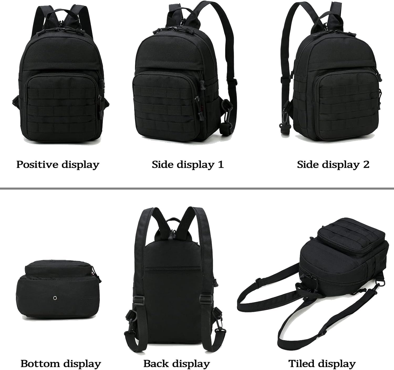 Compact Mini Tactical Backpack - 6L Sling Bag for Travel & Running with Carabiner - Ideal for Men & Women