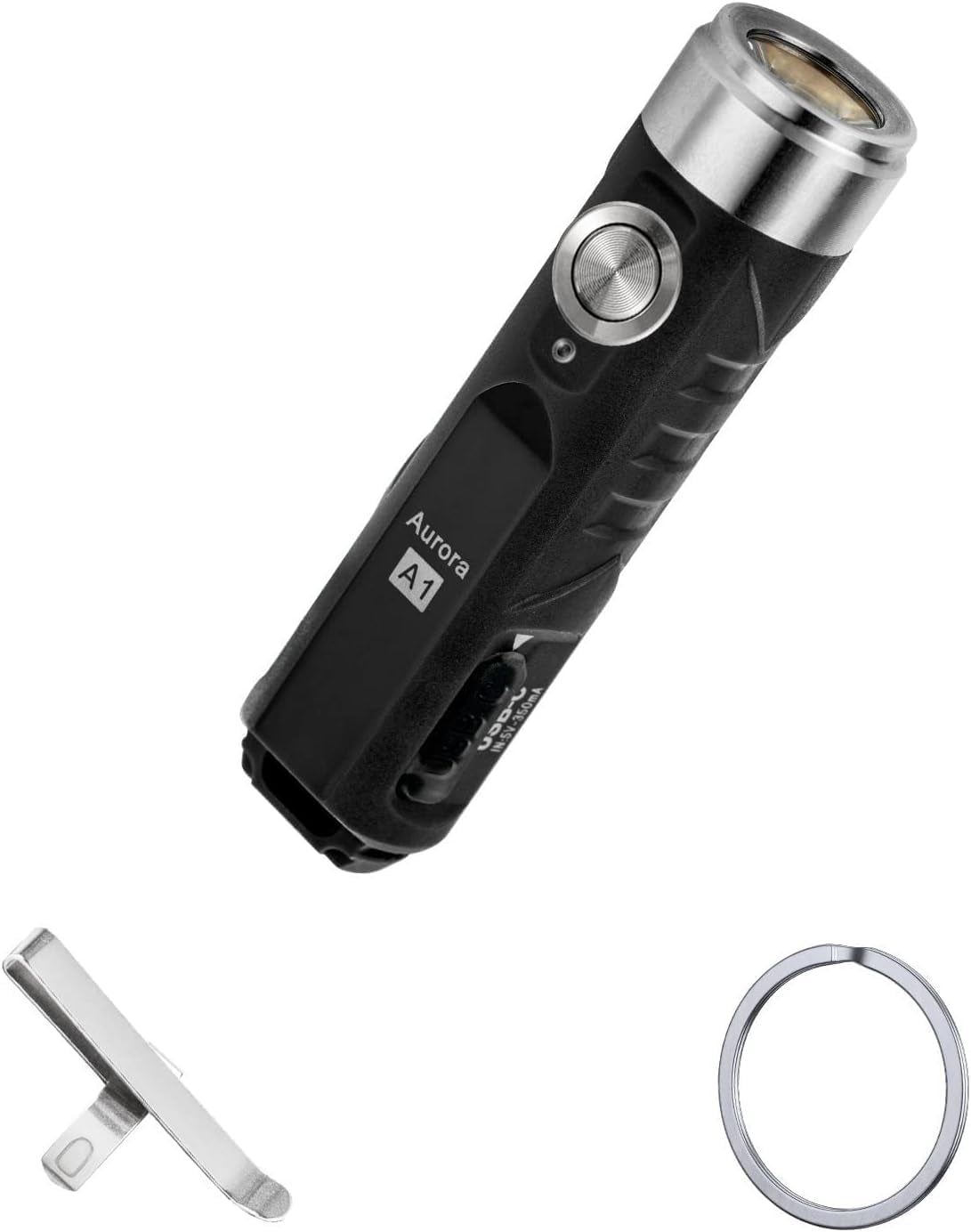 "Rovyvon Aurora A1 LED Keychain Flashlight - 650 lumens, compact, USB-C rechargeable, with lock mode for outdoor emergencies."
