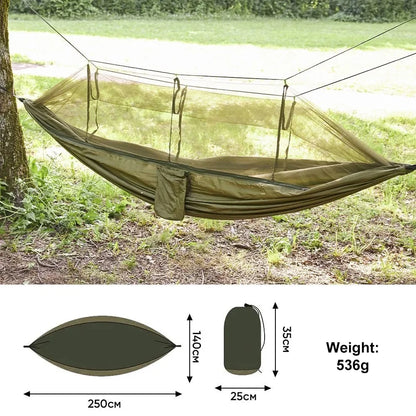 Ultimate Lightweight Camping Hammock - Double & Single Size with Tree Straps for Hiking, Beach, and Travel Adventures!