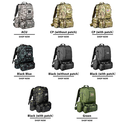 "Brightify 60L Camping & Hiking Backpack in black - water-resistant, spacious, and perfect for outdoor adventures."
