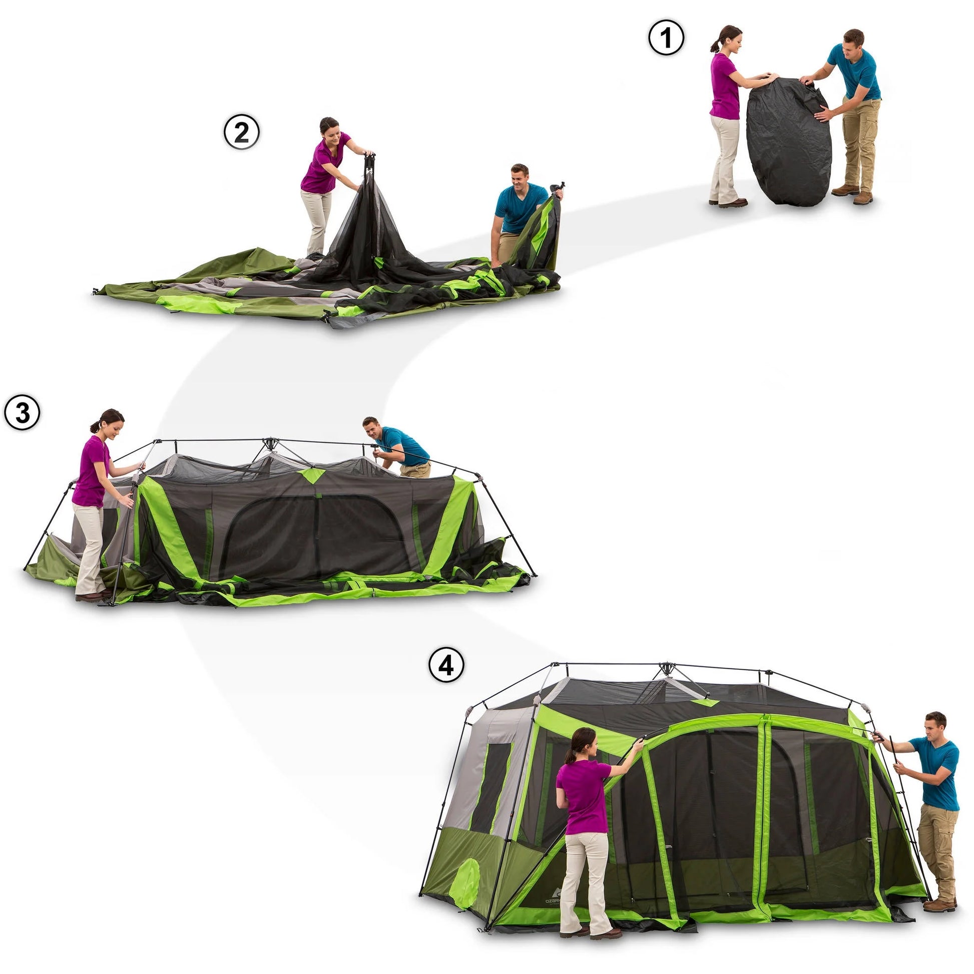 "9-Person Instant Cabin Tent with Screen Room - waterproof, easy setup, and perfect for family camping adventures."
