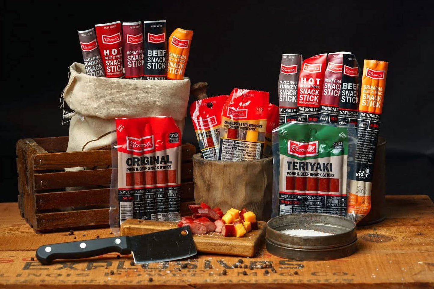 Ultimate Jerky Gift Basket - 52-Piece Variety Pack of Beef, Pork, Turkey & Ham Snack Sticks - High Protein Healthy Treats for Men - Perfect Unique Gift!