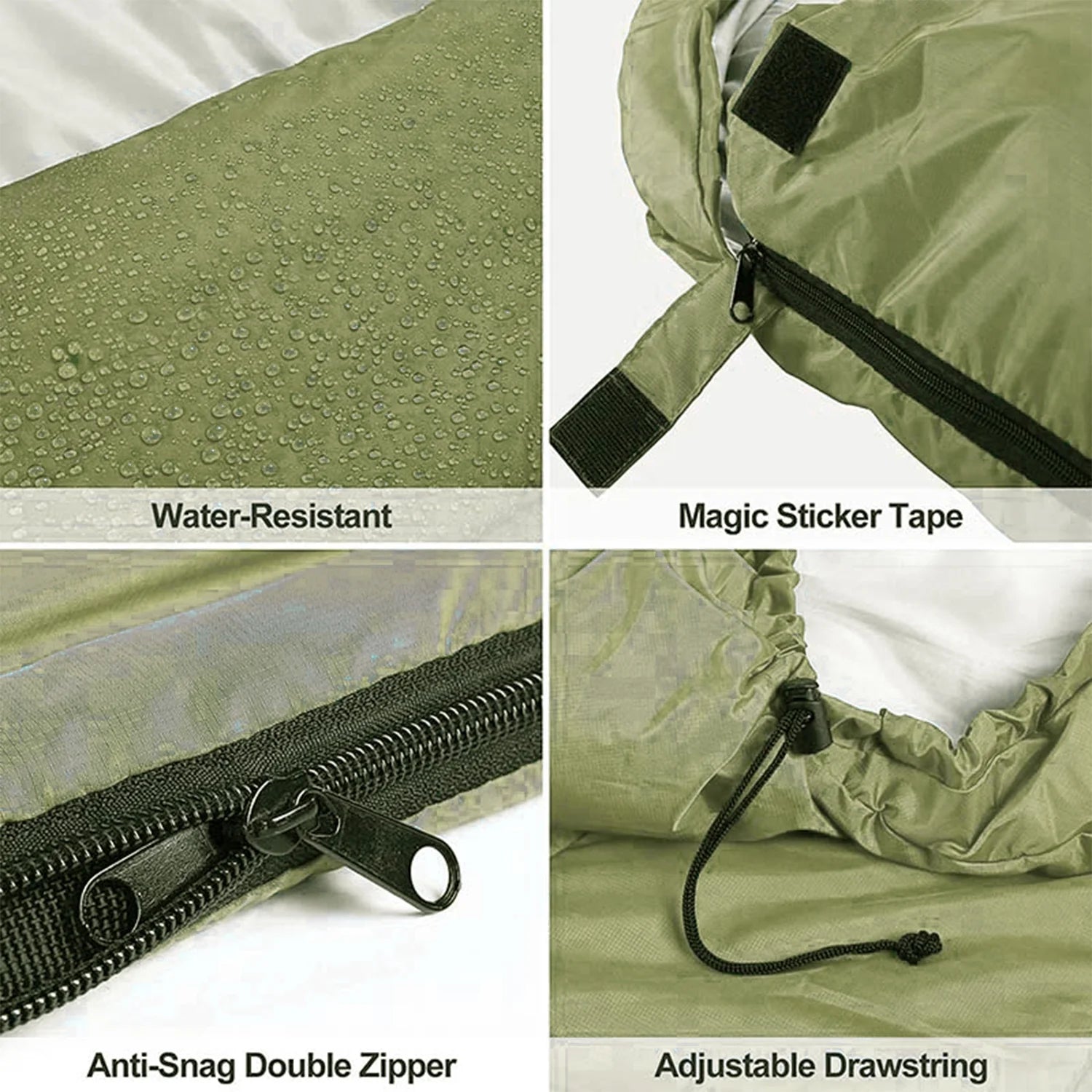 83" Sleeping Bag, Camping Waterproof Lightweight Sleeping Bag for Adult, Camping Gear Equipment for Travel Camping Picnic Climbing (Deep Green, 41℉- 68 ℉)