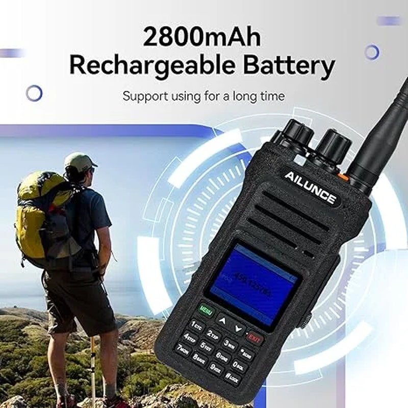 Ailunce HA1G GMRS Radio, GMRS Handheld Radio, IP67 Waterproof, NOAA, 2800Mah, GMRS Repeater Capable Two Way Radio with USB-C Charging