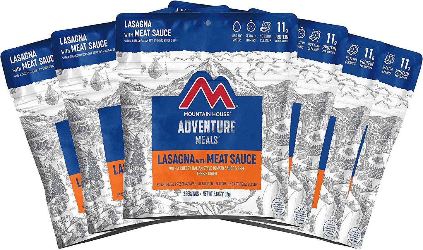 Lasagna with Meat Sauce - 6 Pouches of Delicious Freeze-Dried Backpacking & Emergency Food