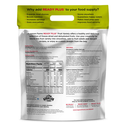 READY PLUS™ Freeze-Dried & Dehydrated Fruits - 15.6 Oz Resealable Emergency Food Supply