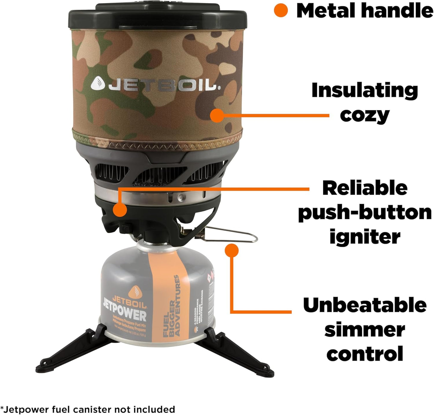 Minimo Camping and Backpacking Stove Cooking System with Adjustable Heat Control