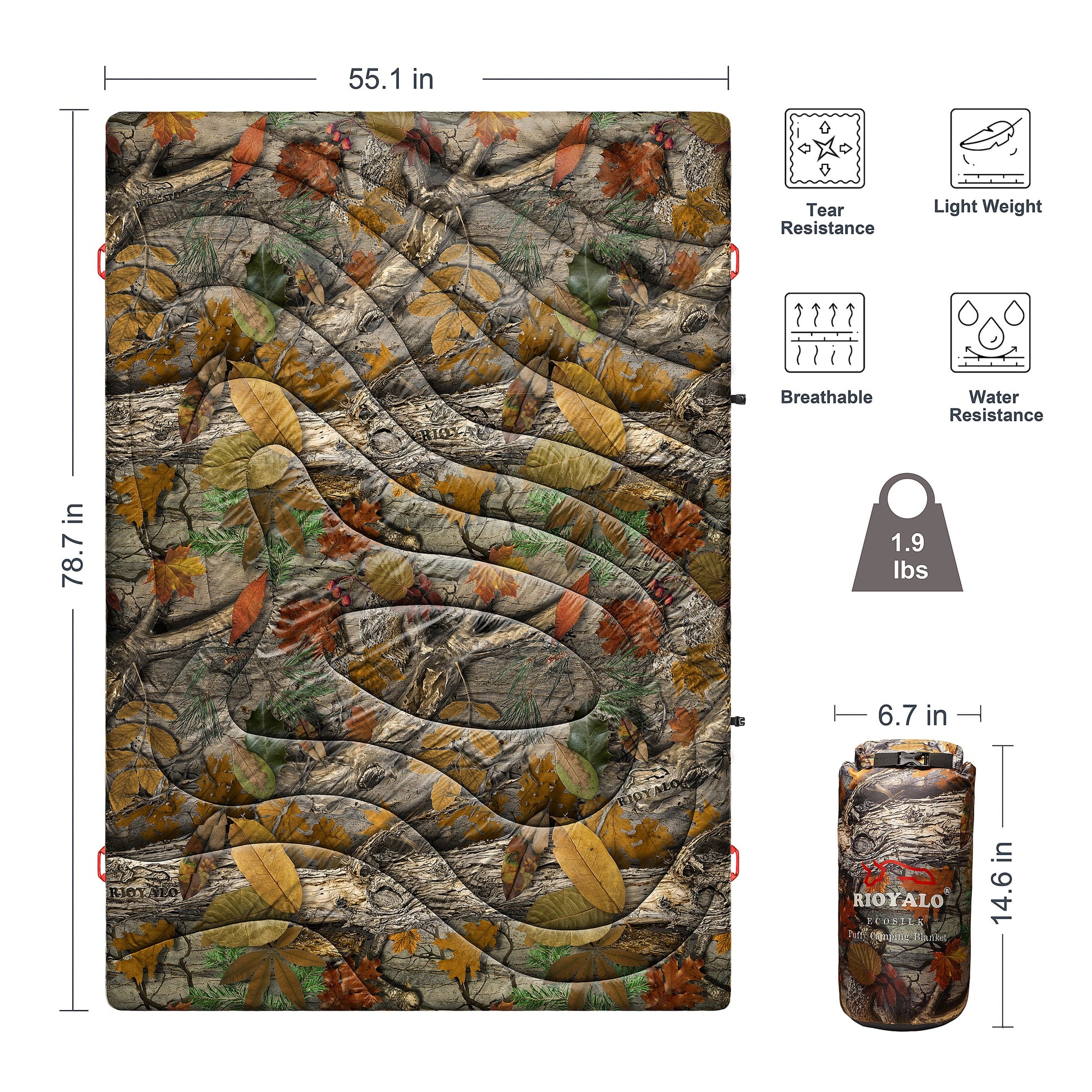 All-weather camping blanket with waterproof design, reflective inner layer for warmth, and military-inspired durability. Perfect for emergencies, camping, and survival.
