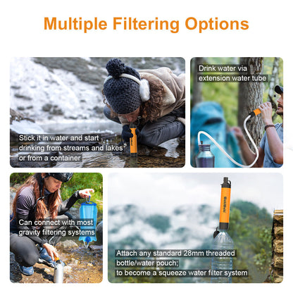 
"Survival Water Straw 2-Pack - military-grade portable filtration system for camping and emergencies."
