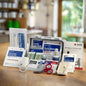 "ANSI Class A+ 351 First Aid Kit in a durable metal case with wall mount, showcasing its organized and OSHA-compliant design."
