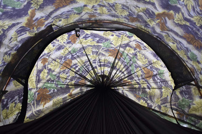 Image of the Camping Hammock with Mosquito Net & Rain Fly, featuring a durable design, heavy-duty capacity, and integrated protection, ideal for camping, hiking, and outdoor adventures, displayed on a clean white background.
