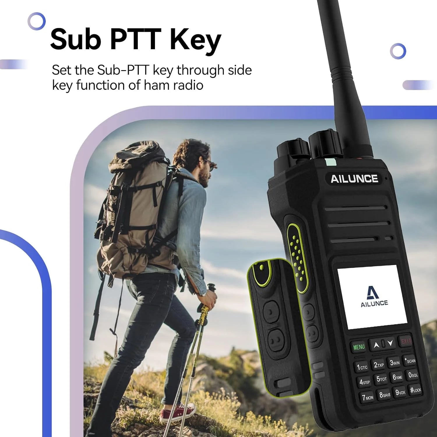 Ailunce HA1G GMRS Radio, GMRS Handheld Radio, IP67 Waterproof, NOAA, 2800Mah, GMRS Repeater Capable Two Way Radio with USB-C Charging