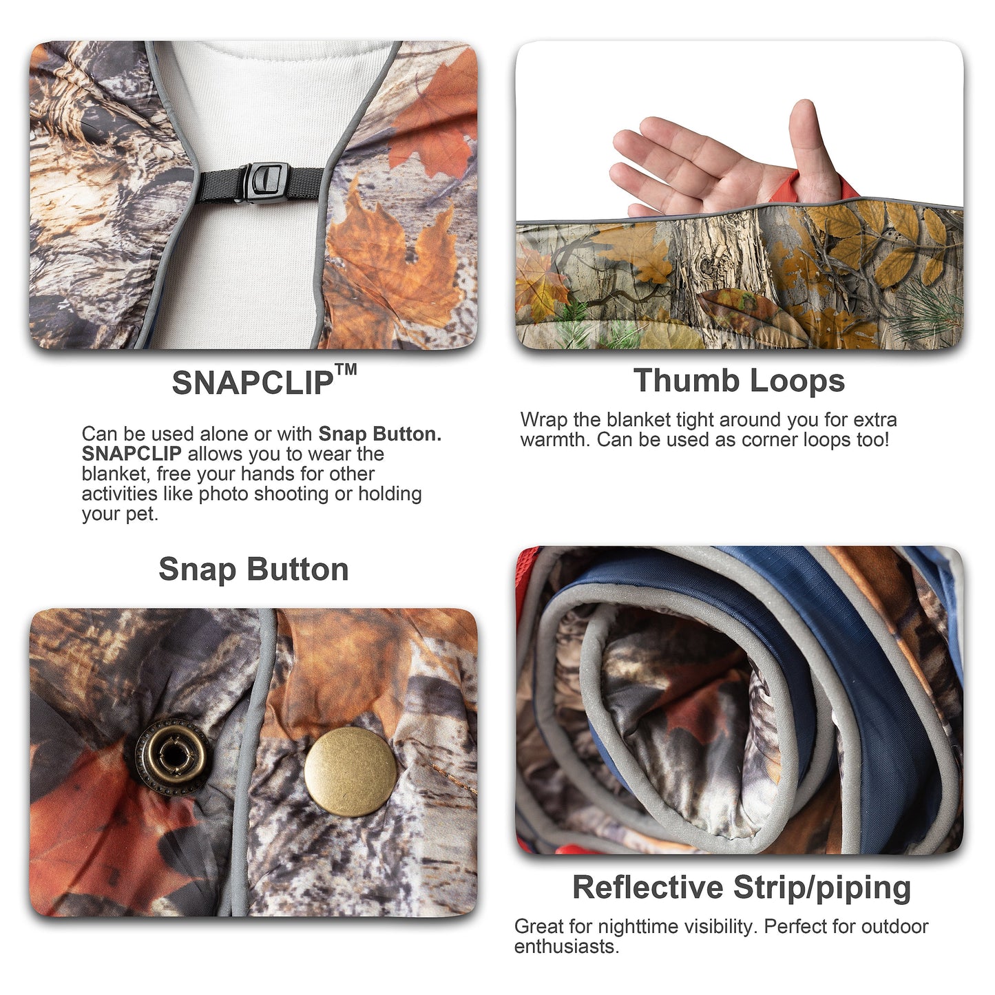 All-weather camping blanket with waterproof design, reflective inner layer for warmth, and military-inspired durability. Perfect for emergencies, camping, and survival.
