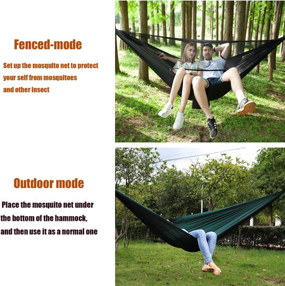 Ultra-Light Camping Hammock with Mosquito Net & Rain Fly - Perfect for Hiking, Backpacking, & Outdoor Adventures!