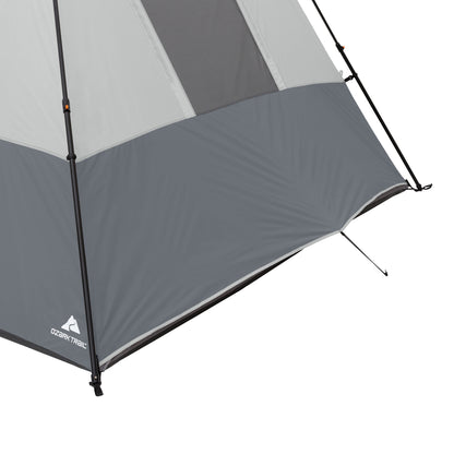 "Ozark Trail 6-Person Instant Cabin Tent with LED light - spacious 10' x 9' design for family camping comfort."
