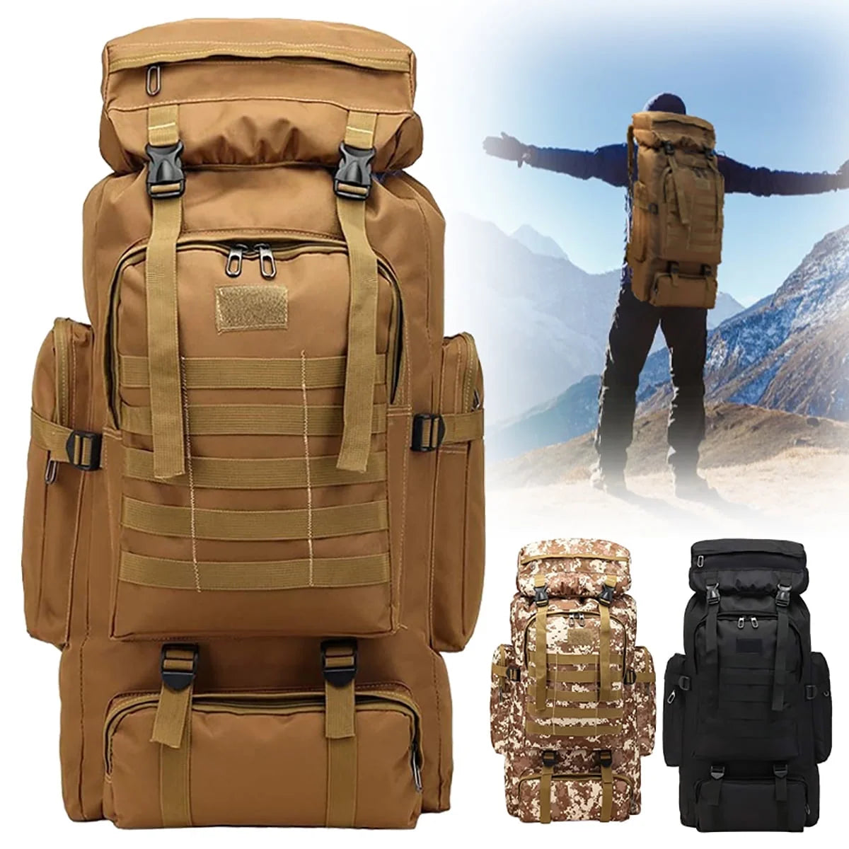 80L Waterproof Hiking Backpack - Perfect for Travel, Camping, and Outdoor Adventures - Great Gift for Adventurers!