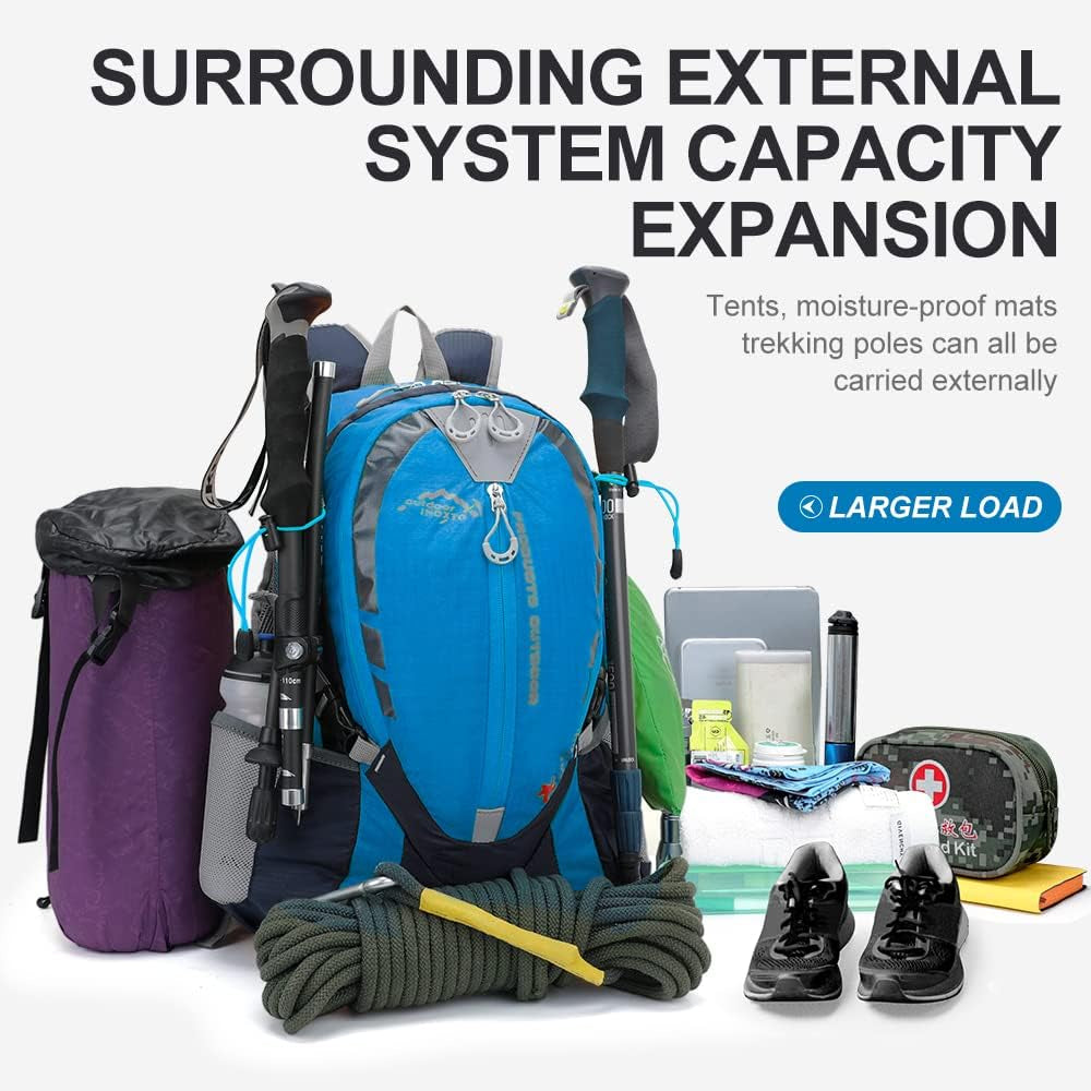 "NOXTO 25L Hydration Daypack with 2L water bladder and rain cover - perfect for hiking, cycling, and camping."
