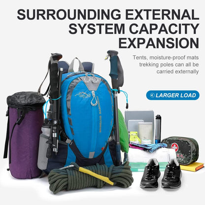 "NOXTO 25L Hydration Daypack with 2L water bladder and rain cover - perfect for hiking, cycling, and camping."
