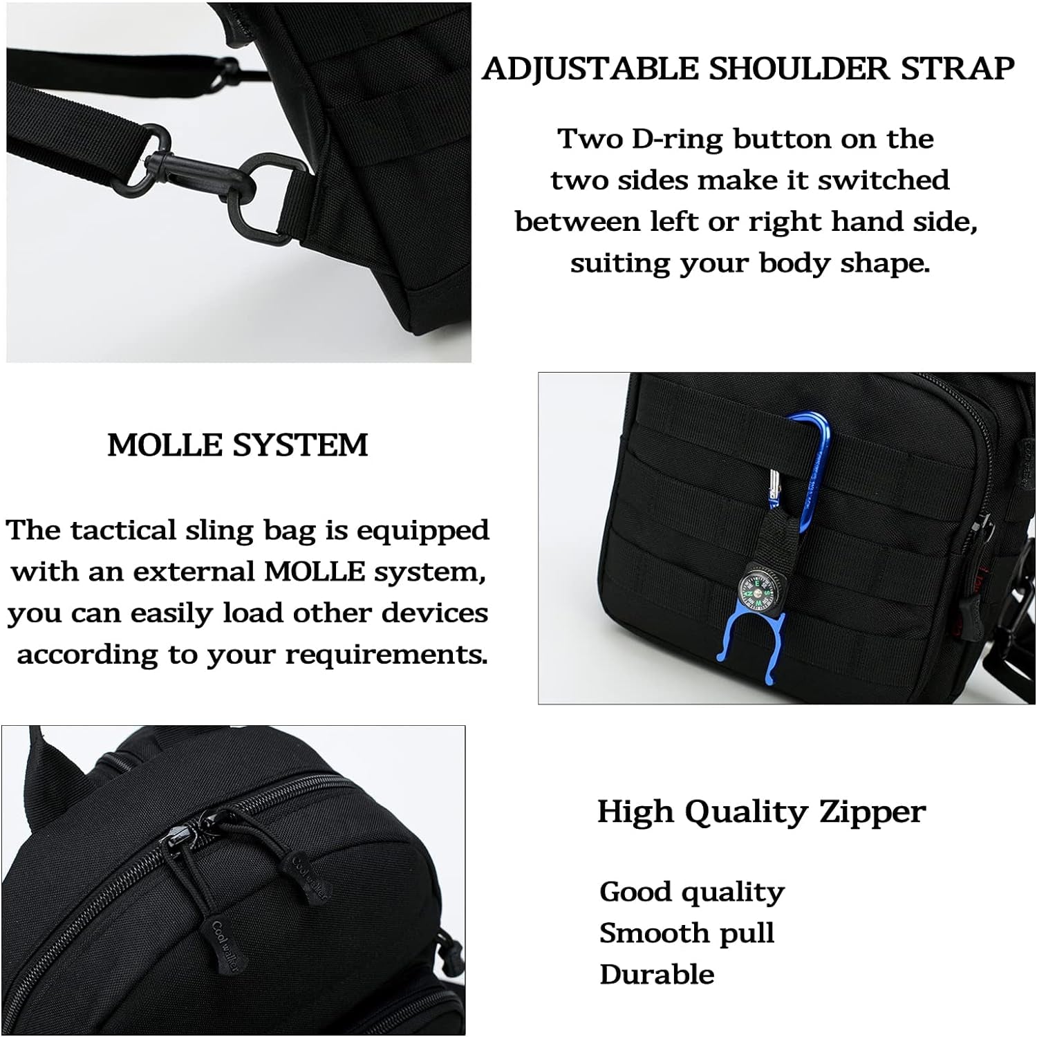 Compact Mini Tactical Backpack - 6L Sling Bag for Travel & Running with Carabiner - Ideal for Men & Women