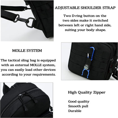 Compact Mini Tactical Backpack - 6L Sling Bag for Travel & Running with Carabiner - Ideal for Men & Women