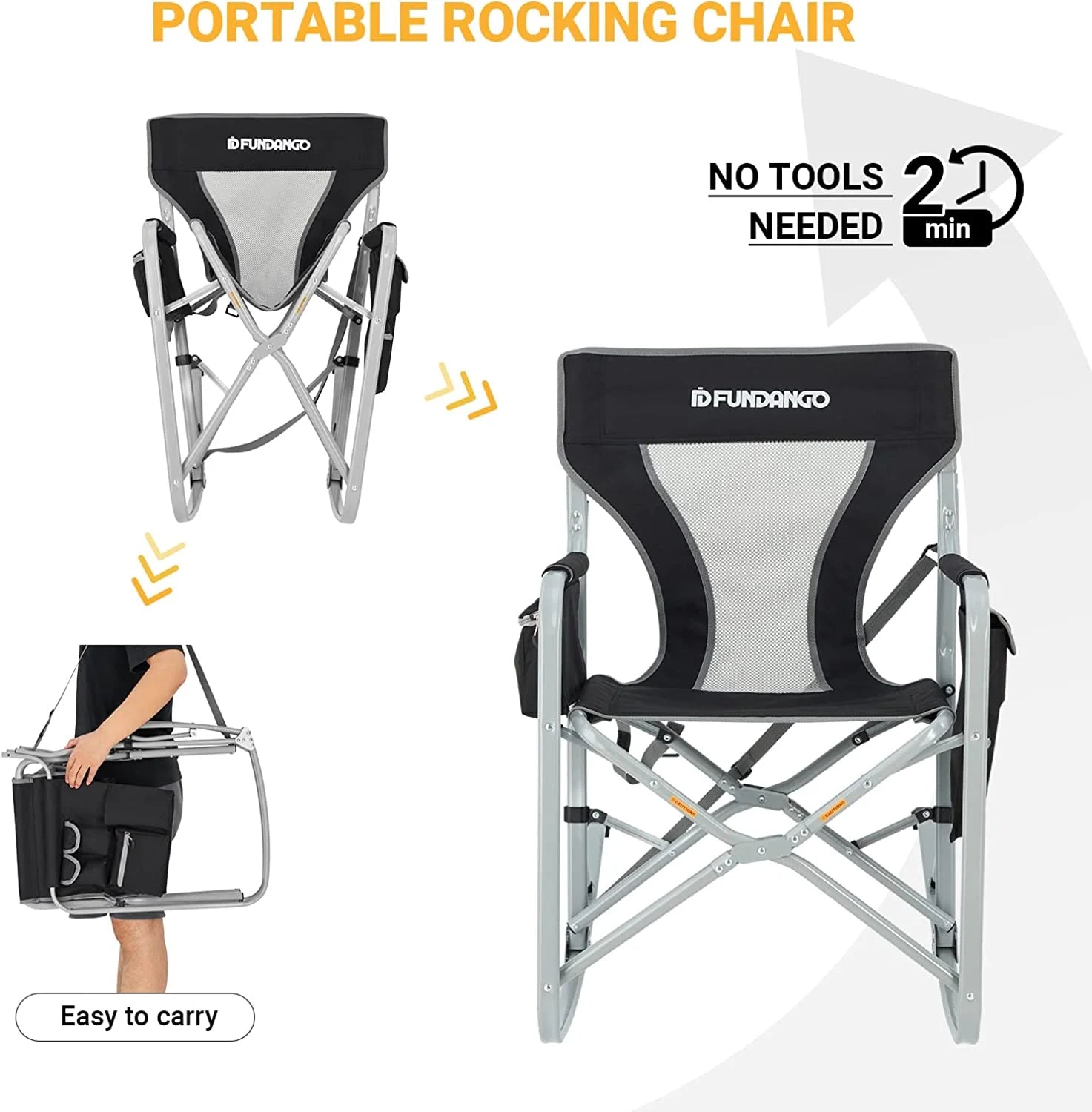 Image of the Emergency Camp Chair featuring a 300lb capacity, ergonomic design, and folding portability, ideal for camping, emergency kits, and outdoor adventures, displayed on a clean white background.
