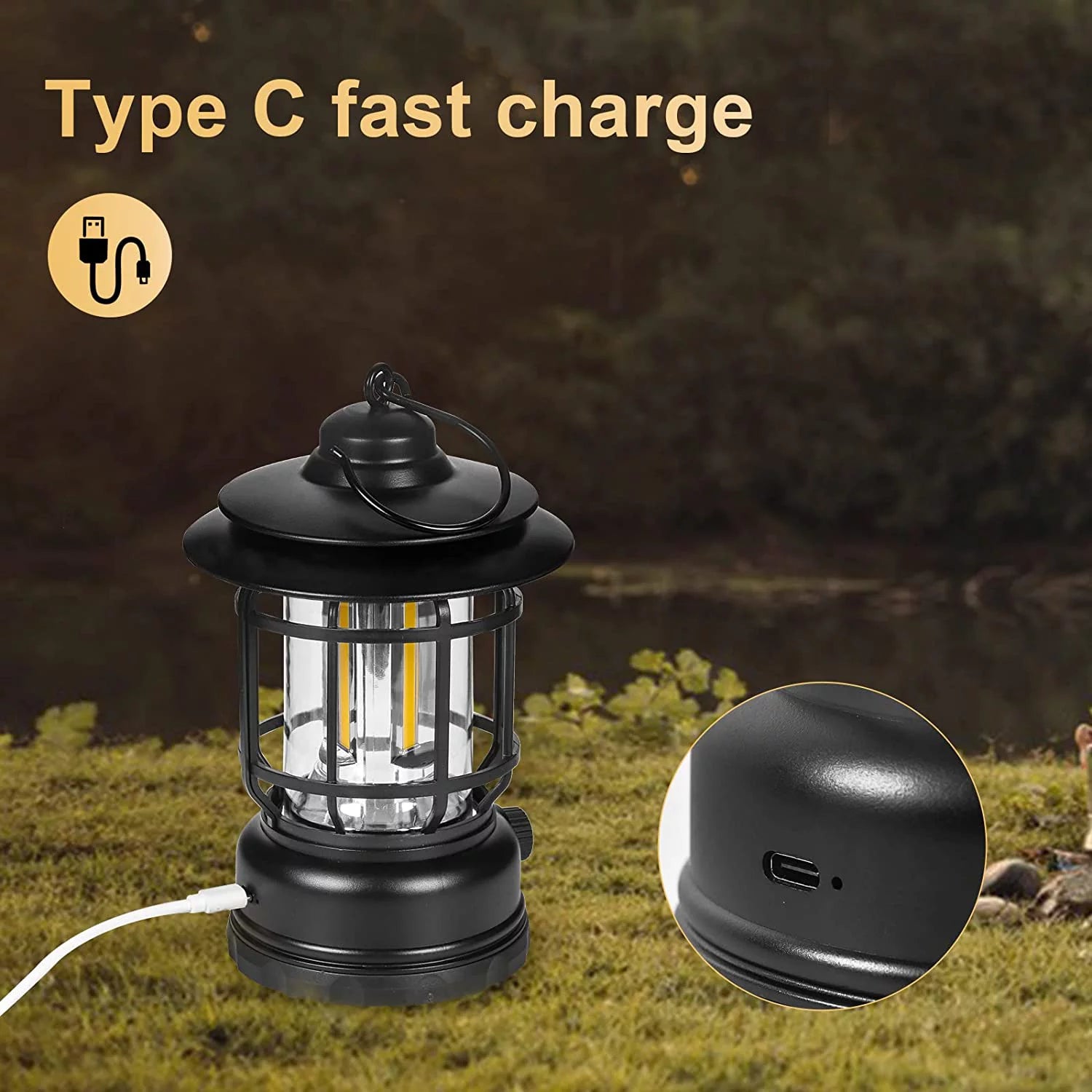 360° COB LED emergency lantern with USB-C charging. Provides 1000 lumens of bright light, weatherproof design, and compact portability for emergencies and outdoor adventures.
