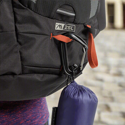 AMPEX Cahill 25L Lightweight Hiking Backpack in black, featuring a compact 25L capacity, hydration bladder compatibility, and adjustable straps for comfort. Includes a ventilated mesh back panel, perfect for hiking, nature walks, and outdoor adventures.
