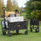 VEVOR Collapsible Folding Wagon, 2 Cu.Ft Beach Wagon Cart with All-Terrain 5In Wheels, Heavy Duty Folding Wagon Cart 220 Lbs Weight Capacity with Drink Holders, Sports Wagon for Camping, Shopping, Gar
