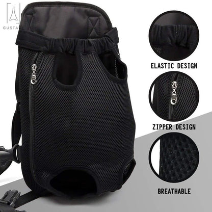 Pink pet carrier backpack with breathable mesh, adjustable straps, and lightweight design, ideal for small to medium-sized pets.