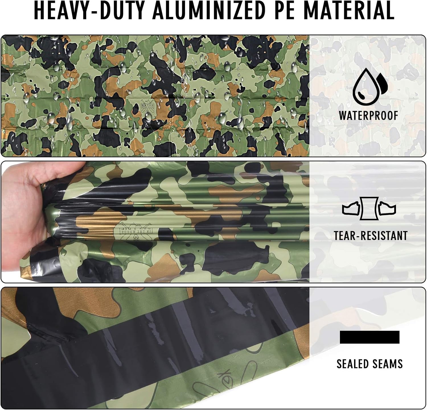 - A compact and lightweight survival sleeping bag for emergencies, camping, and outdoor adventures.  
- Waterproof and durable design, perfect for extreme weather conditions.  
- Retains up to 90% of body heat for critical survival situations.  
- Fits easily in backpacks, bug-out bags, or emergency kits.  
- Don’t let Fred the Zombie out-prepare you—be ready for anything!  
