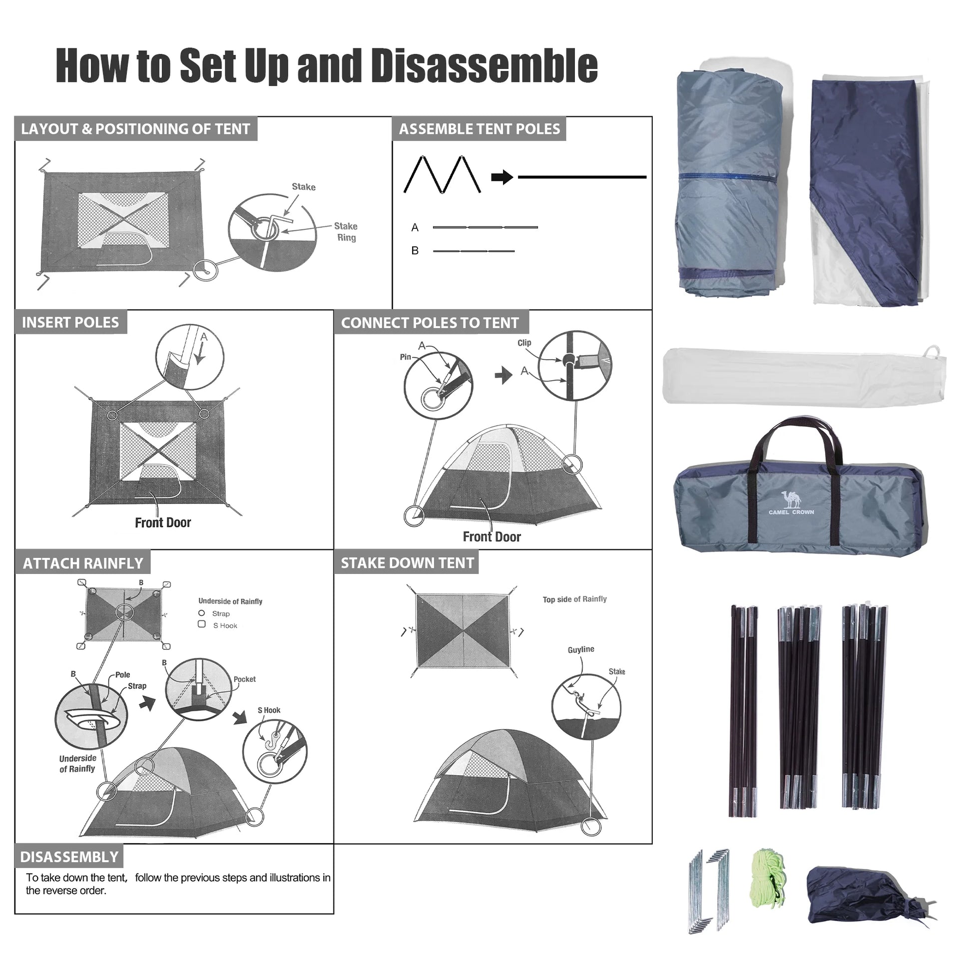 "5-6 Person Dome Tent - waterproof, easy setup, and spacious design for outdoor adventures."

