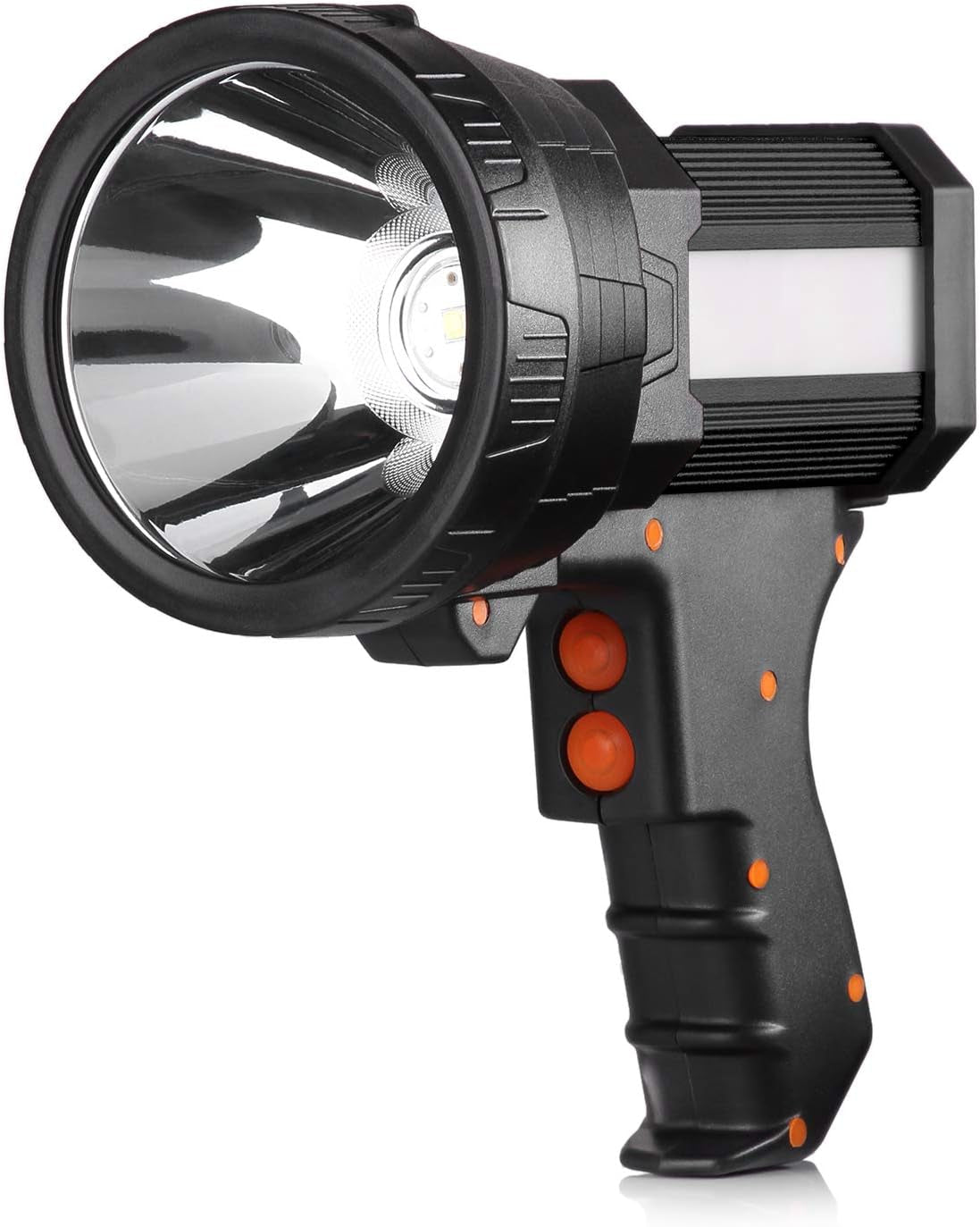 Rechargeable Spotlight,Spot Lights Hand Held Large Flashlight 1000,000 Lumens Handheld Spotlight Lightweight and Super Bright Flashlight (Aluminium_Alloy Black)